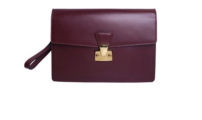 Wrist Clutch, &pound;295, Handbags, Red, Leather, Front view